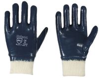 Soleco Nitril Handschuh blau mit Strickbund vollbeschichtet