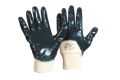 Soleco Nitril Handschuh blau mit Strickbund